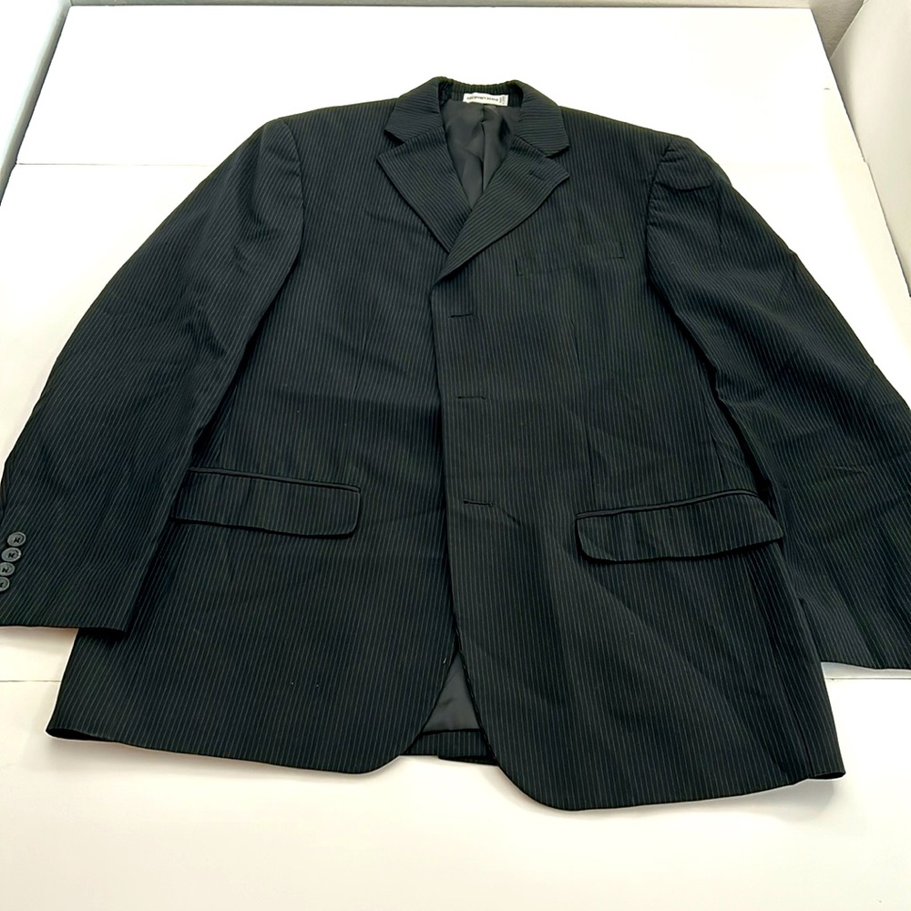 GEOFFREY BEENE Blazer 40 Mens Black Pinstripe‎ Sport Coat Suit Jacket 40R